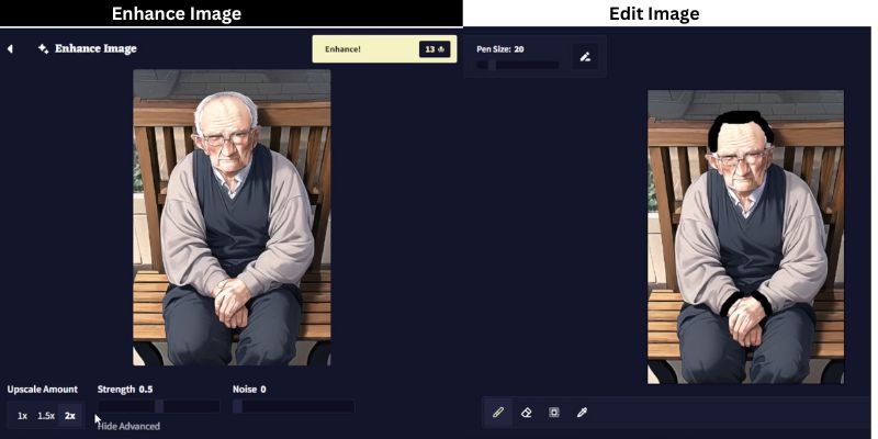 NovelAI image enhancing and editing