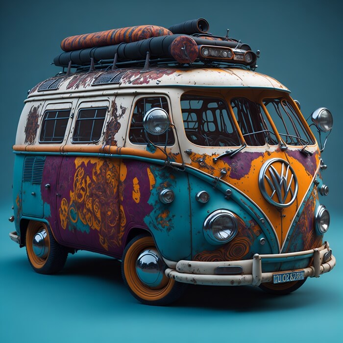 Image generated from Leonardo Ao: Old Rusty Volkswagen Camper Van