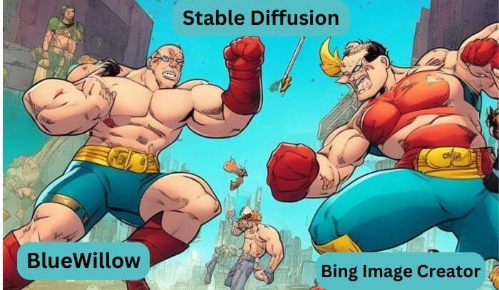 Stable Diffusion vs Blue willow vs Bing Image Creator