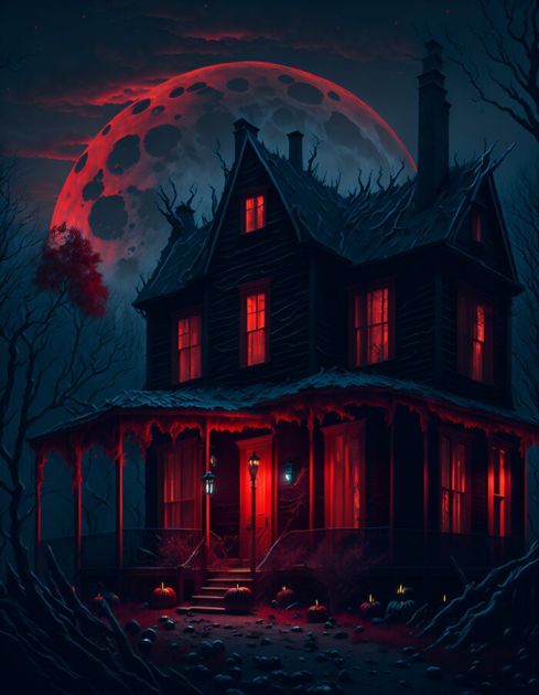 Image generated from Leonardo AI: Terrifying Halloween House
