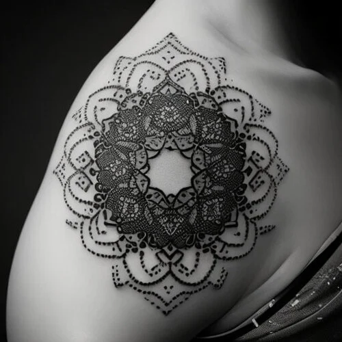 A dotwork tattoo design