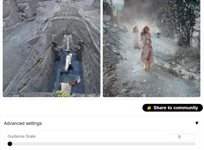 Images generated with cfg scale value 0