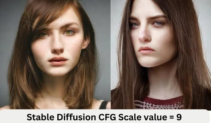 Images generated with cfg scale value 9 with negative prompt