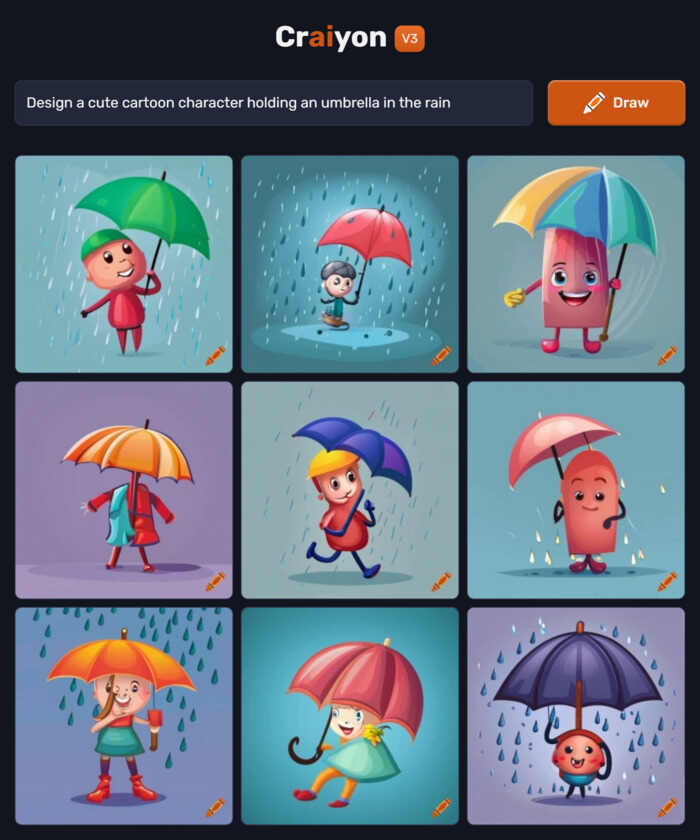 cartoon character holding an umbrella