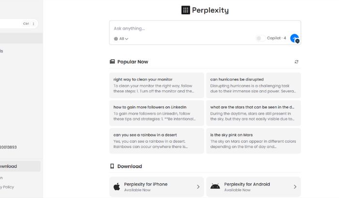 perplexity-AI-home-page