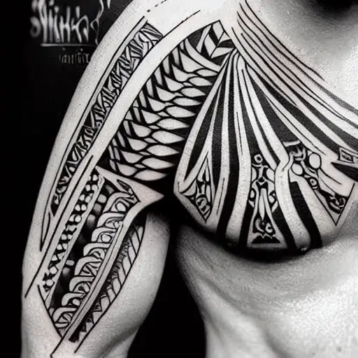 tribal tattoo of a sword, highly detailed, line art