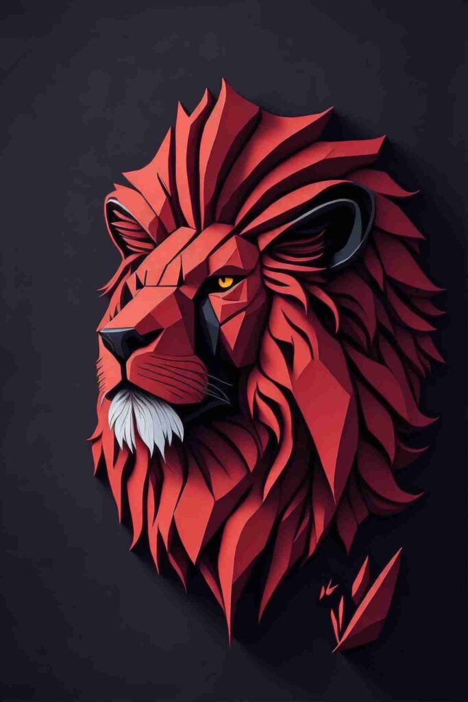 A Silhouette Design Of A Lion