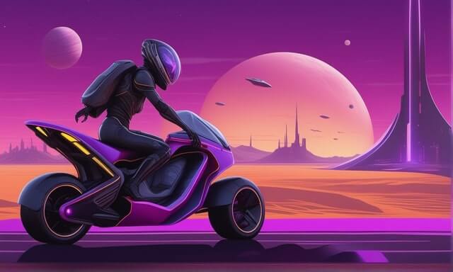 An Alien On Motorcycle