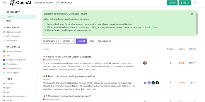 OpenAI Community forum