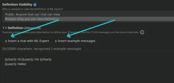 Two Options highlighted to insert Dialog